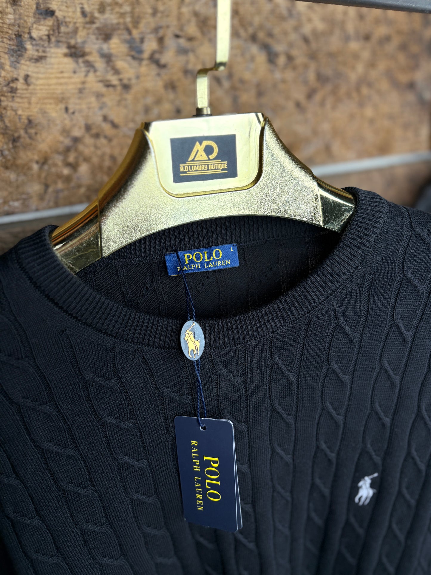 Polo Rl Örgülü Desen Triko Kazak