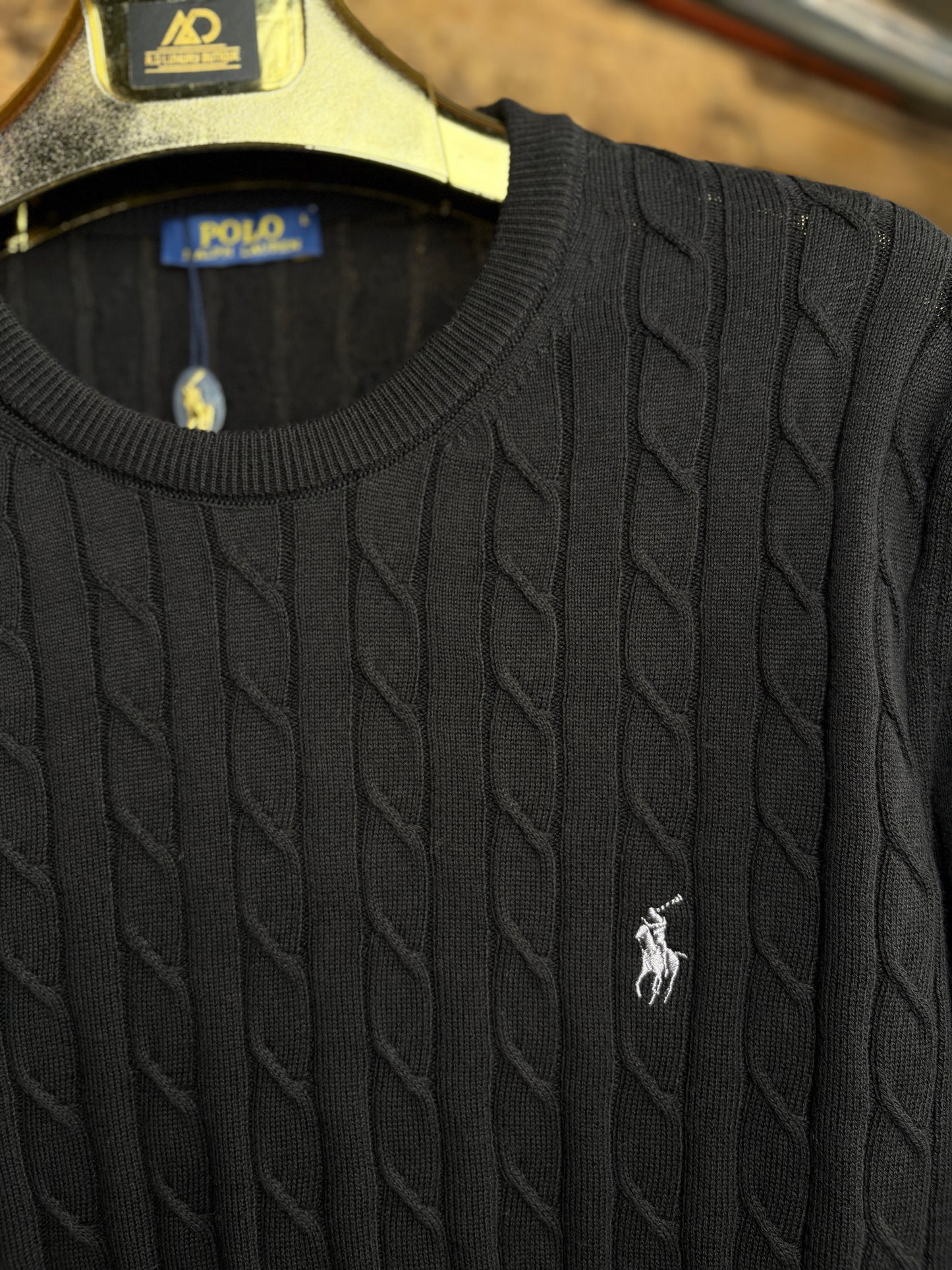 Polo Rl Örgülü Desen Triko Kazak