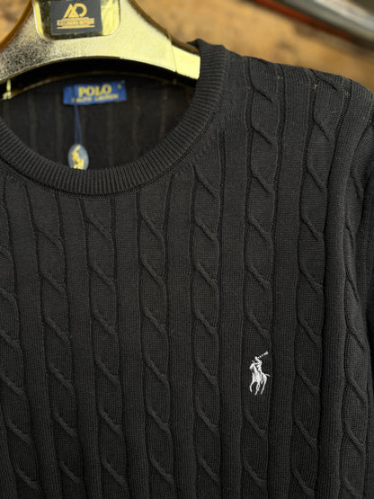 Polo Rl Örgülü Desen Triko Kazak